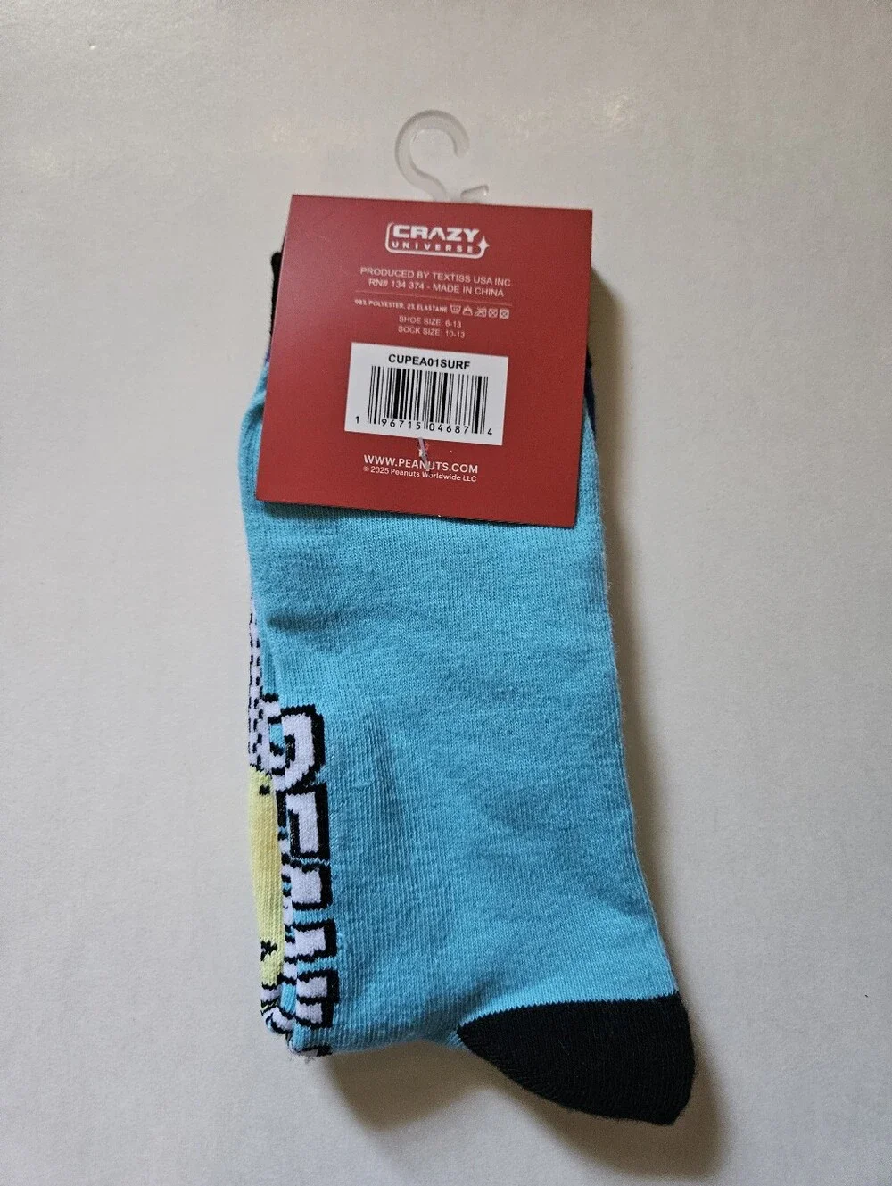 Peanuts Snoopy Crew Socks - Blue & Yellow